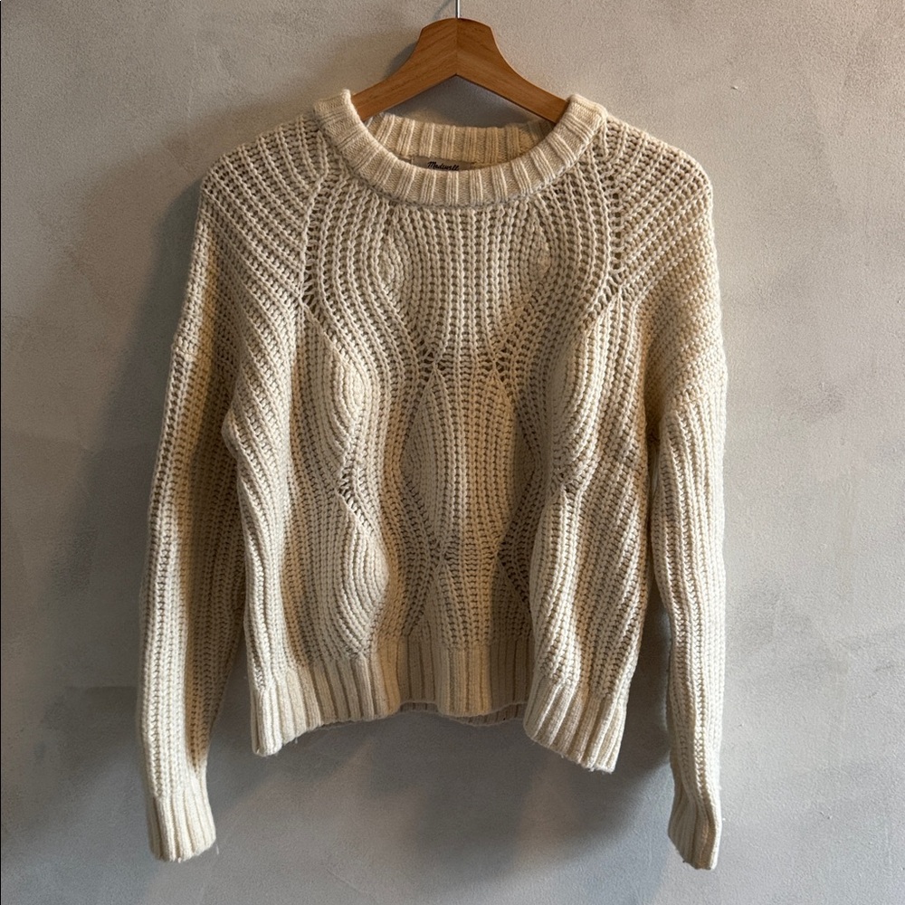 Madewell - Cream Cable Knit Sweater - Size XXS